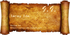 Imrey Ida névjegykártya